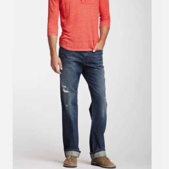 JOE'S JEANS $174 Mens 36 The Classic Straight Leg RIPPED Dark Faded Jason Wash